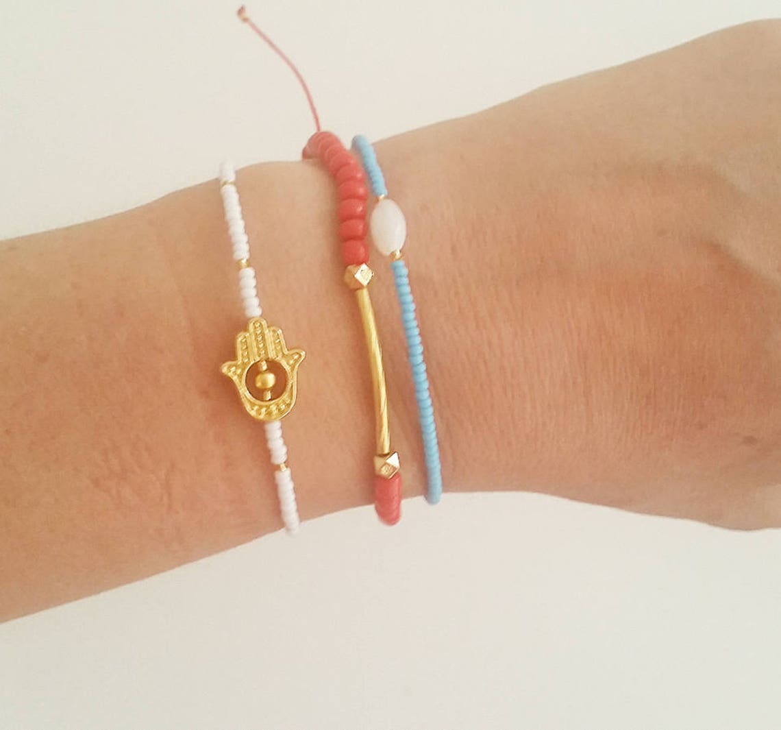 Hamsa's Hand Bracelet Hamsa Bracelet Tiny Bracelet Etsy