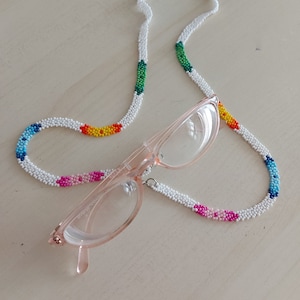 Colorful Beaded Eyeglass Chain, Beaded Lanyard, Personalized Gift For Her, Sunglasses Necklace, Glasses Chain, Birthday Gift , Boho Necklace