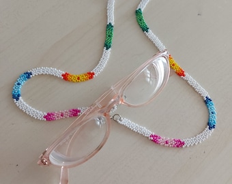 Colorful Beaded Eyeglass Chain: Boho Lanyard Necklace, Birthday Gift, Sunglasses Holder, Reading Strap