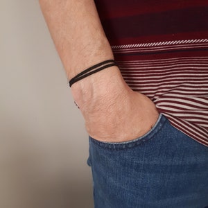 Black String Bracelet, Adjustable Bracelet, Men's Bracelet, Father's Day Gift, Beach Bracelet, Kabbalah Bracelet, Personalized Gift For Him