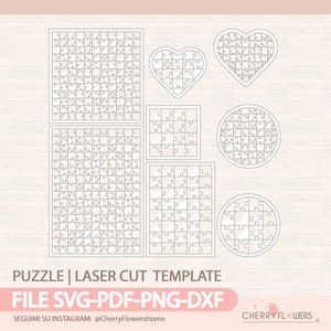 Modello puzzle in formato SVG - puzzle in formato SVG - puzzle in formato SVG per cricut - puzzle tagliato al laser - file Dxf puzzle