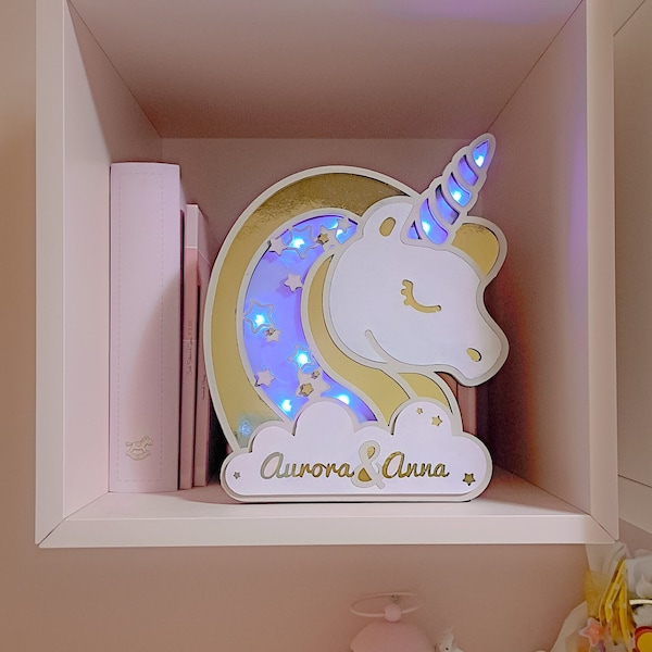 Unicorno SVG per taglio laser lampada LED
