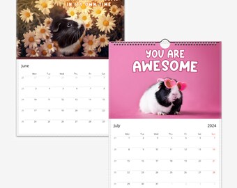 Motivational Guinea Pig Wall Calendar 2024/2025 - Guinea Pig Calendar 2025