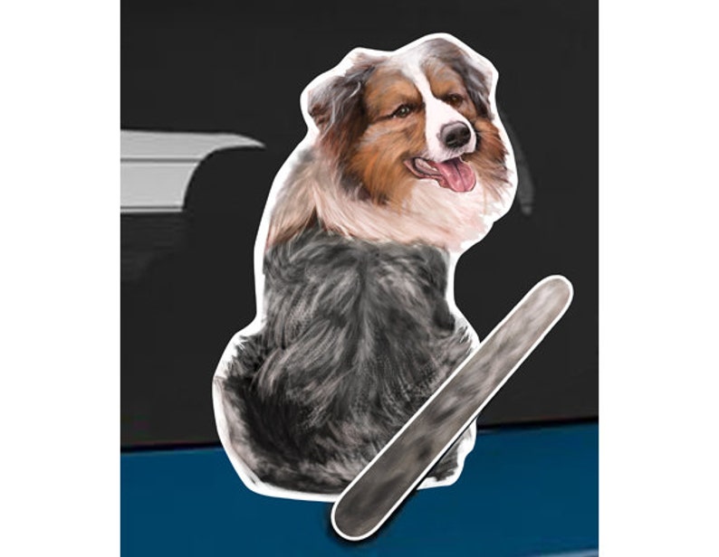 Australian Shepherd Dog Rear Window Wiper Wagging Tail Sticker - Etsy