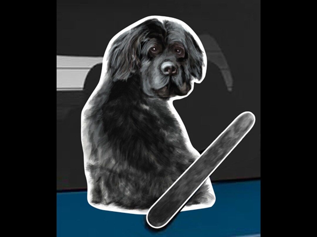 Newfoundland Dog Rear Window Wiper Wagging Tail Sticker | Funny Car ...