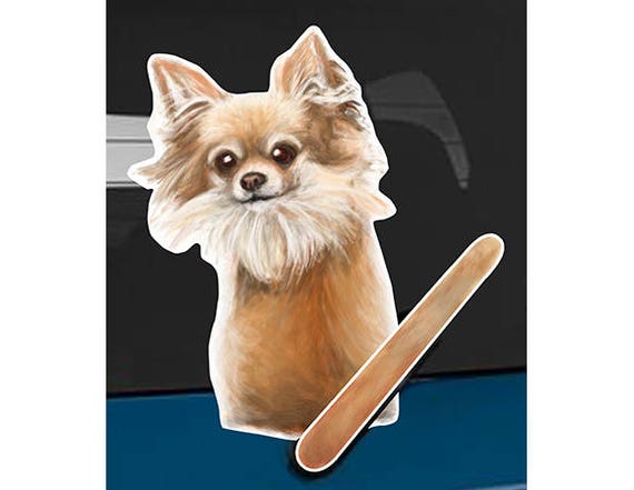 Long Hair Chihuahua Dog C Rear Window Wiper Wagging Tail Etsy
