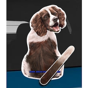 English Springer Spaniel rear window wiper wagging tail sticker