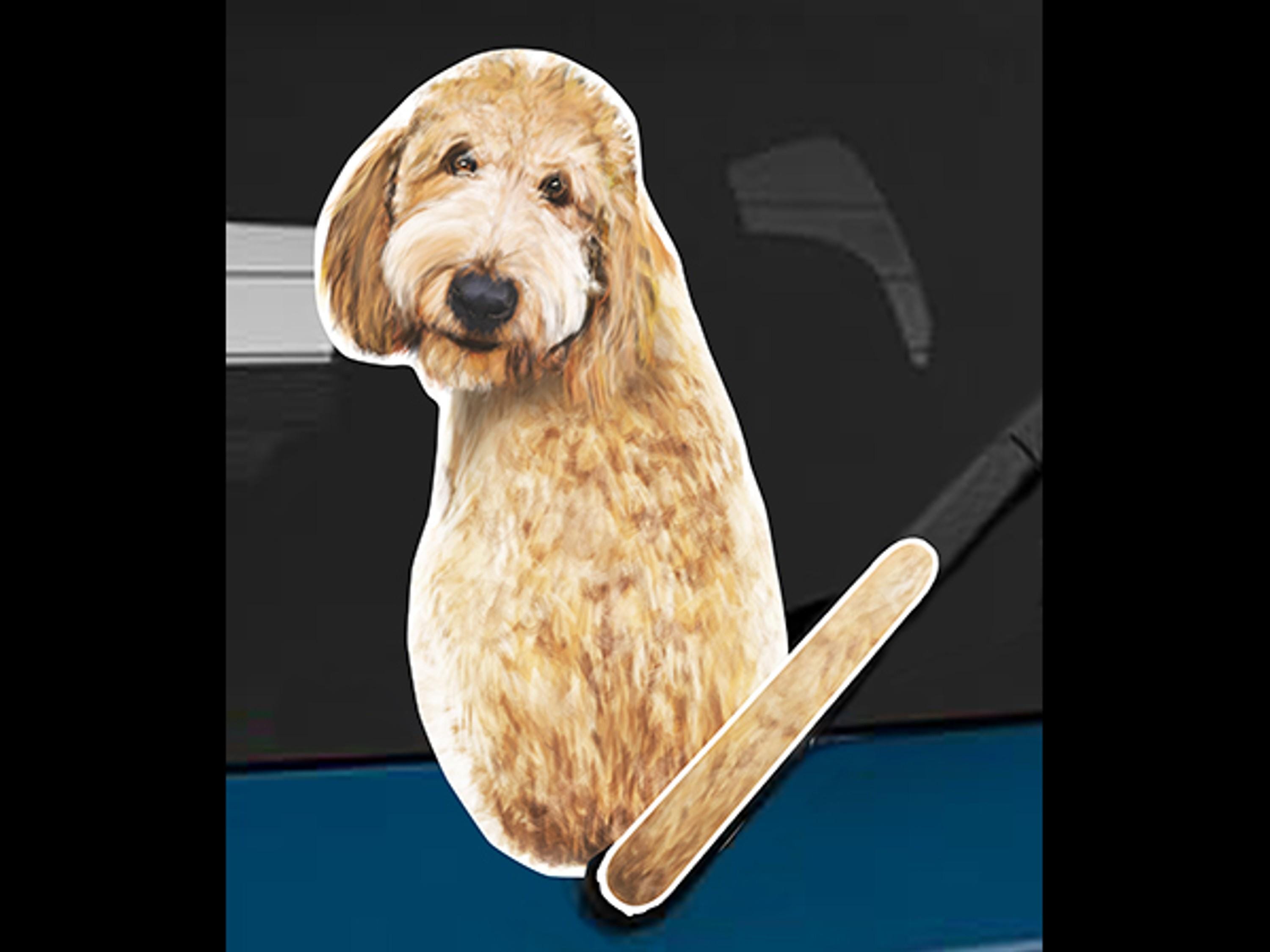 Goldendoodle Dog Rear Window Wiper Wagging Tail Sticker | Funny Car ...