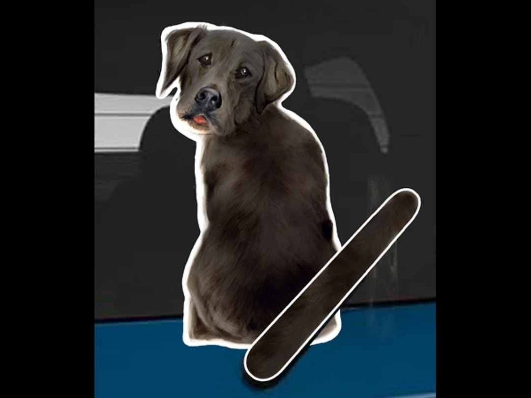 Black Lab Dog Rear Window Wiper Wagging Tail Sticker | Funny Car Decal ...
