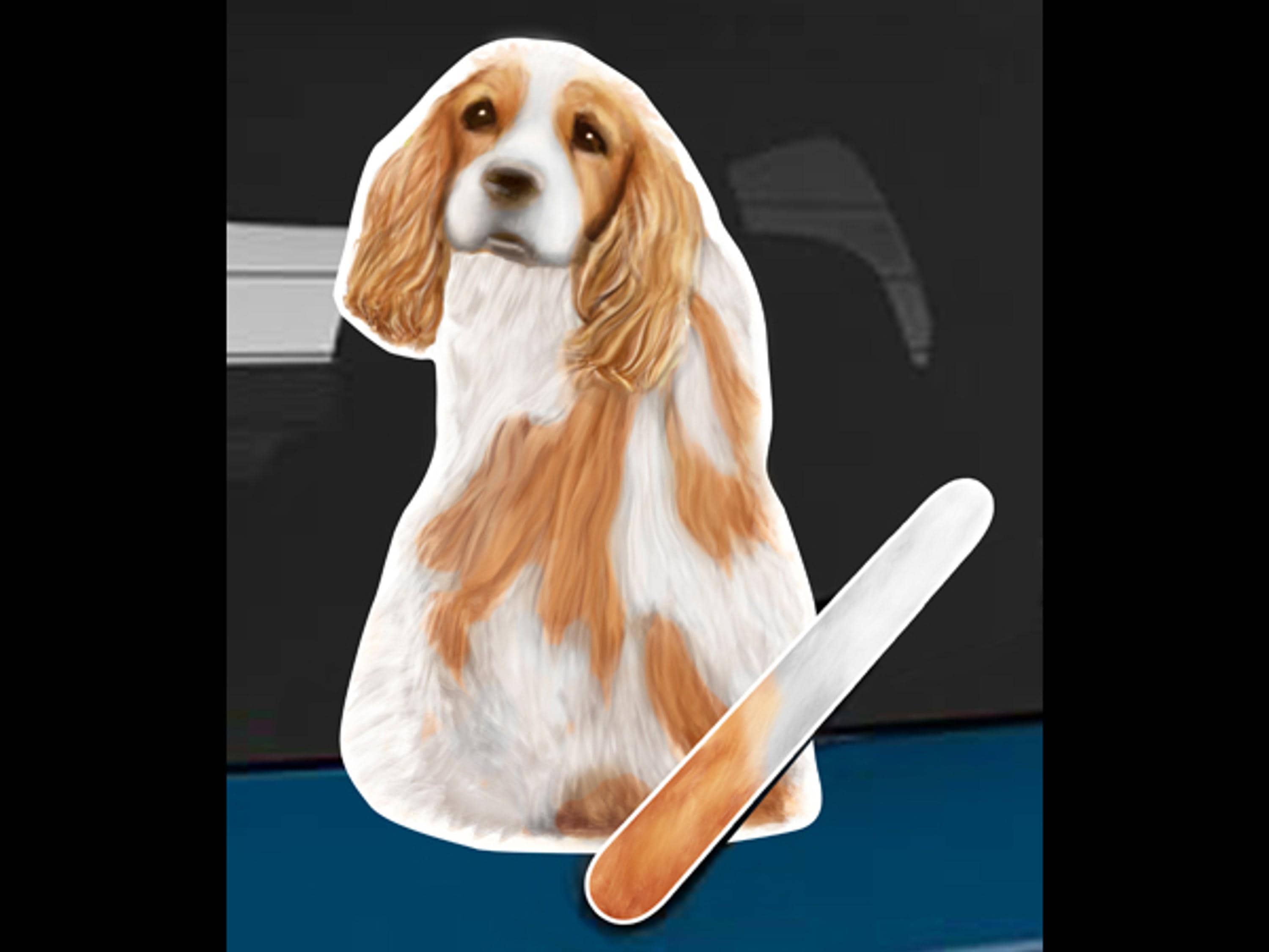 King Charles Dog Rear Window Wiper Wagging Tail Sticker | Funny Car ...