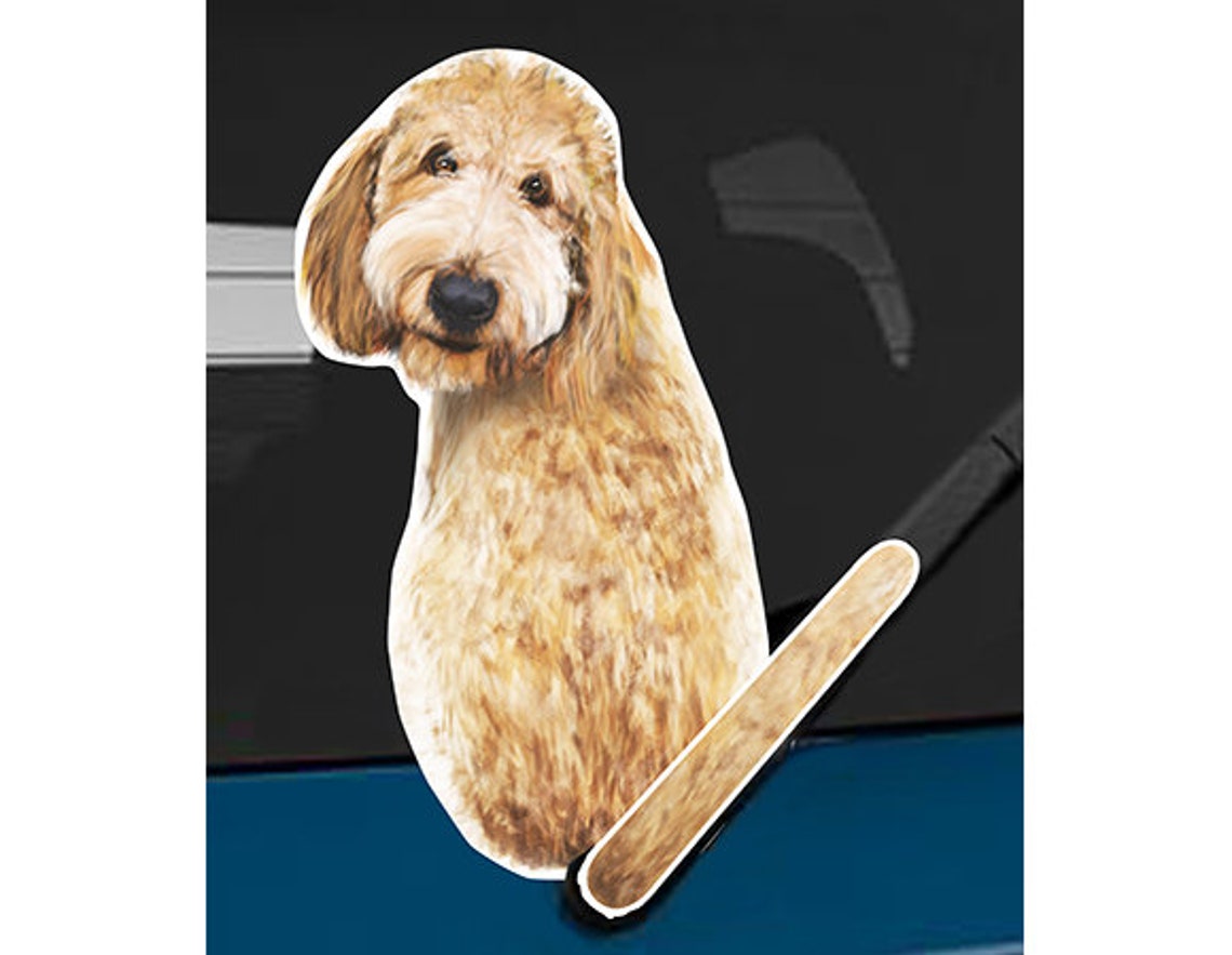Sticker Collective Dog Wagging Tail Rear Wiper Decal – Pet Art Laptop Sticker #6185EN