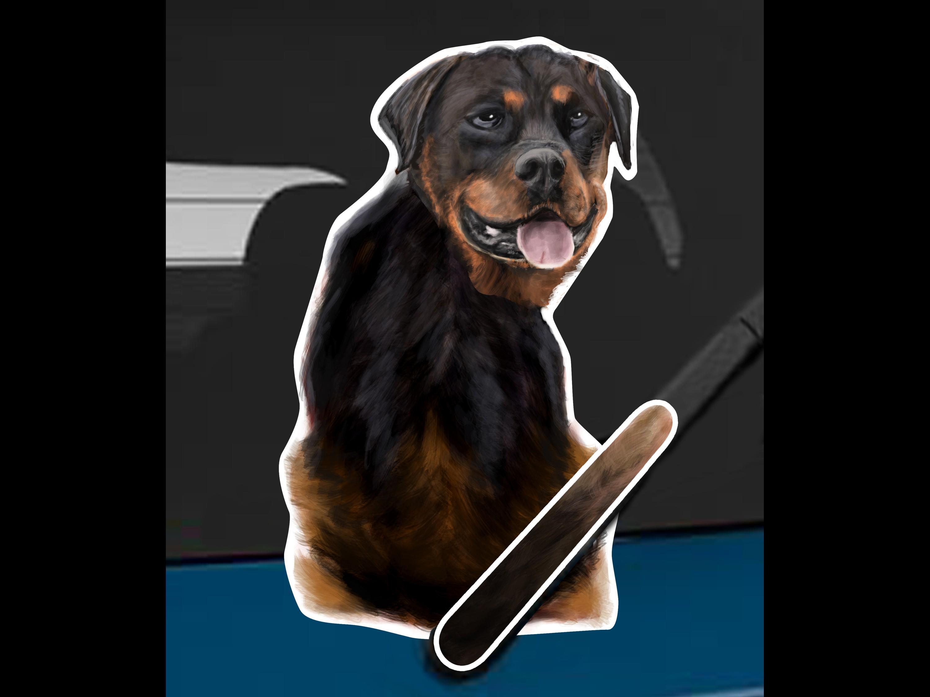 Rottweiler Dog Rear Window Wiper Wagging Tail Sticker | Funny Car Decal ...