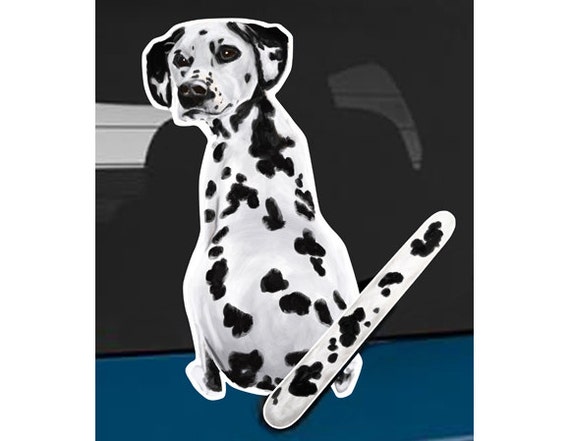 Dalmatian Dog Rear Window Wiper Wagging Tail Sticker -  Norway