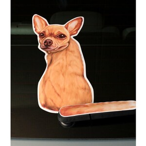 Chihuahua Dog A Rear Window Wiper Wagging Tail Sticker - Etsy