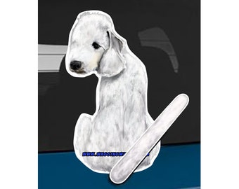 Bedlington Terrier dog rear window wiper wagging tail sticker