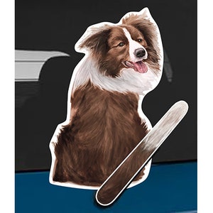 Border Collie Dog Red Rear Window Wiper Wagging Tail Sticker - Etsy