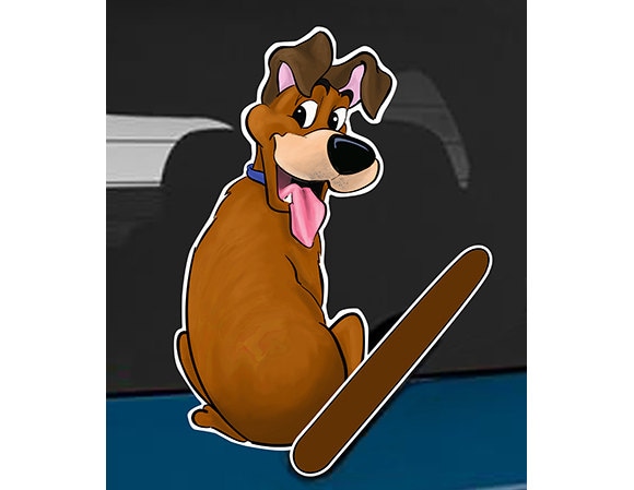 Generic Dog Illus A Rear Window Wiper Wagging Tail Sticker - Etsy