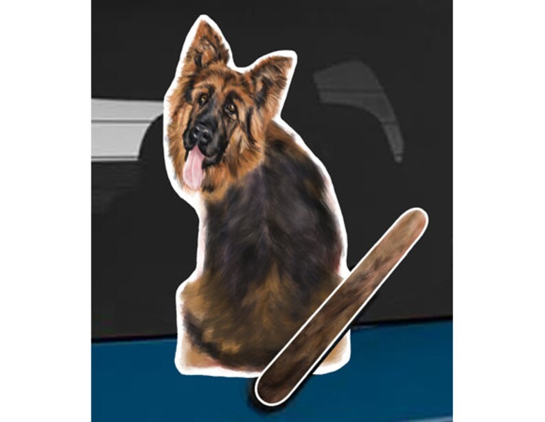 German Shepherd Dog Rear Window Wiper Wagging Tail Sticker - Etsy
