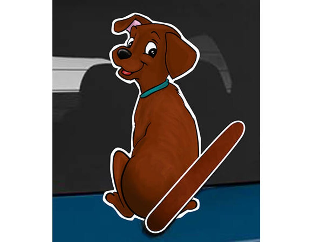 Generic Dog Illus B Rear Window Wiper Wagging Tail Sticker - Etsy