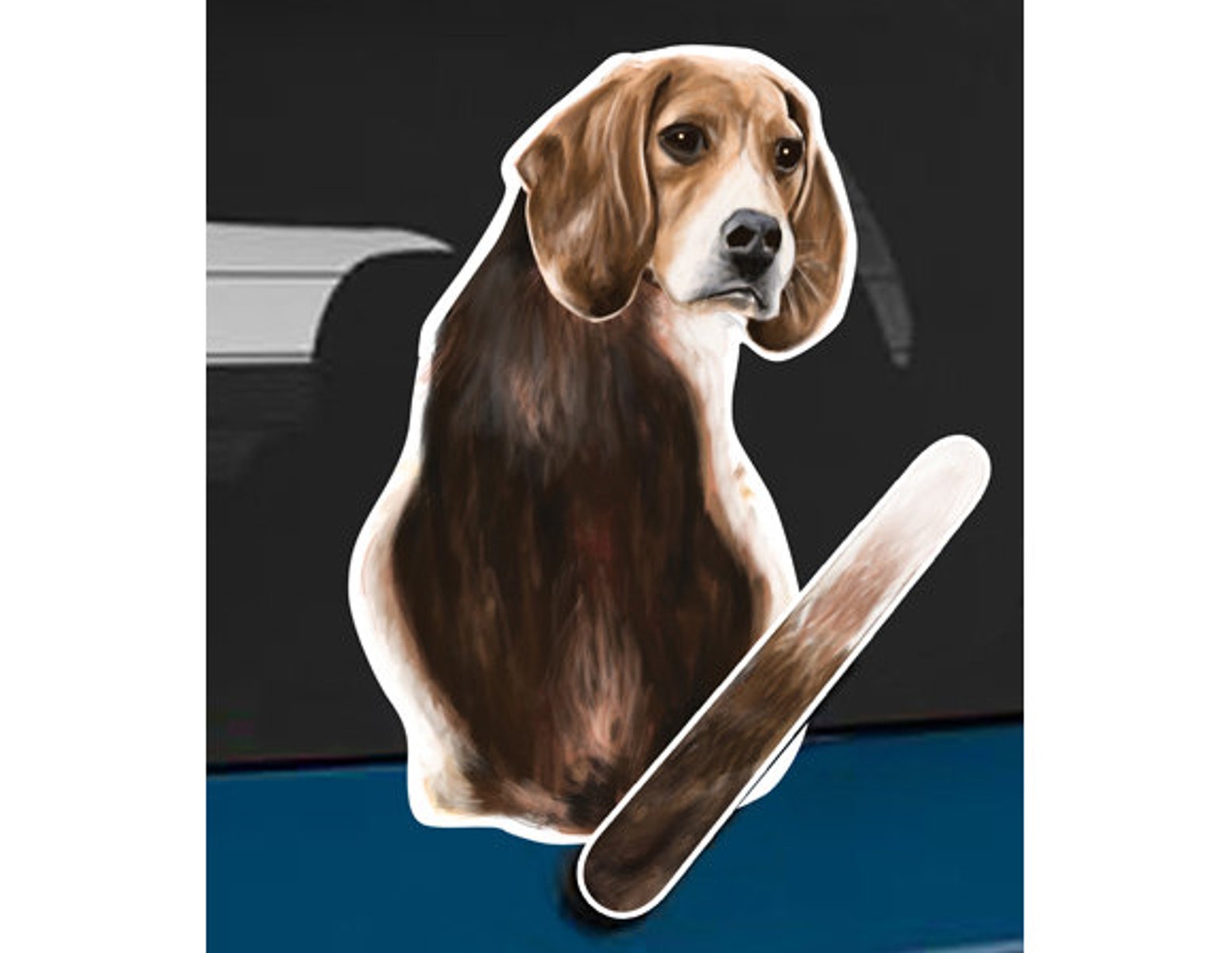 Beagle Dog Rear Window Wiper Wagging Tail Sticker - Etsy