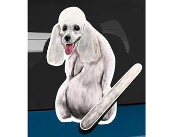 Doodle Dog Labradoodle Ride-A-Long Perforated Window Decal - See-Thru Car Decal, Made In USA, 10.15" X 11.75"