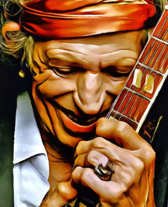 少し豊富な贈り物 Keith Richards 2022 - Etsy ギター
