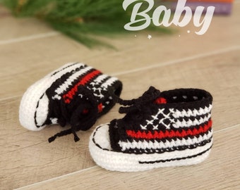 THIN RED LINE Baby shoes, Thin Red Line Baby, Crochet baby shoes, Firefighter Baby Shower gifts, Fireman Baby Shoes, Newborn Firefighter