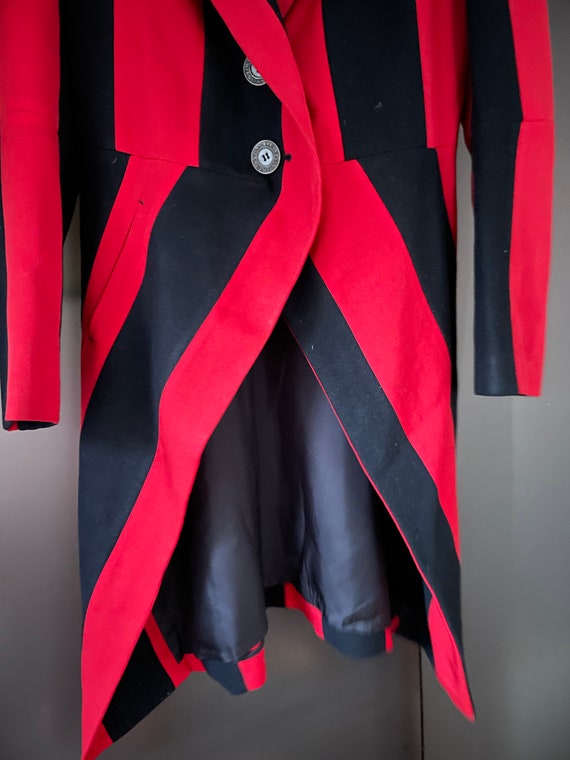 Stunning Rare Yohji Yamamoto red black striped tu… - image 4