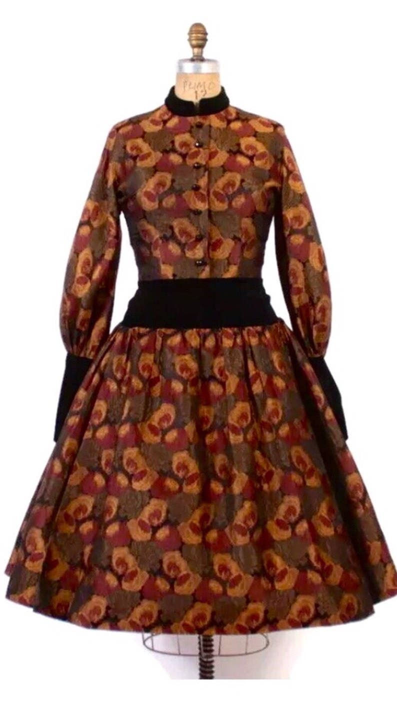 floral velvet jacquard dress