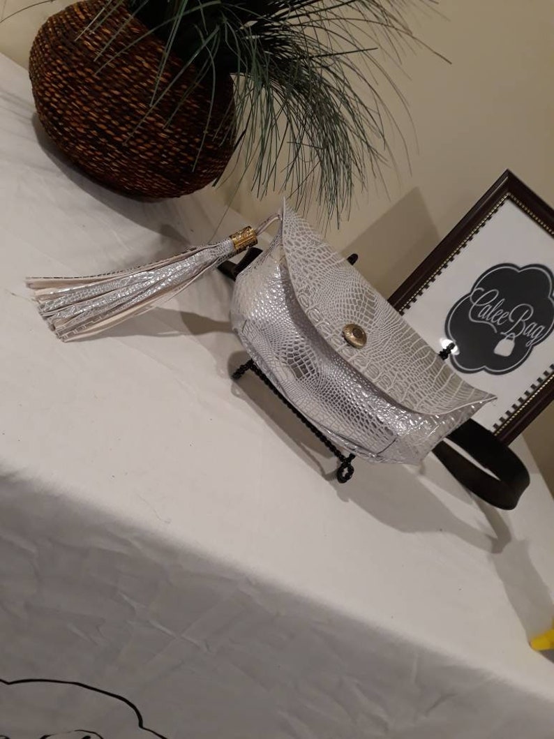 Silver Fanny Pack with Snap Closure