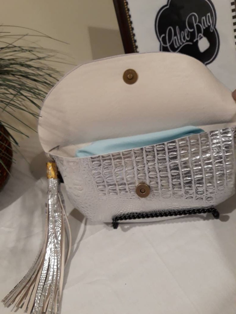 Silver Fanny Pack with Snap Closure