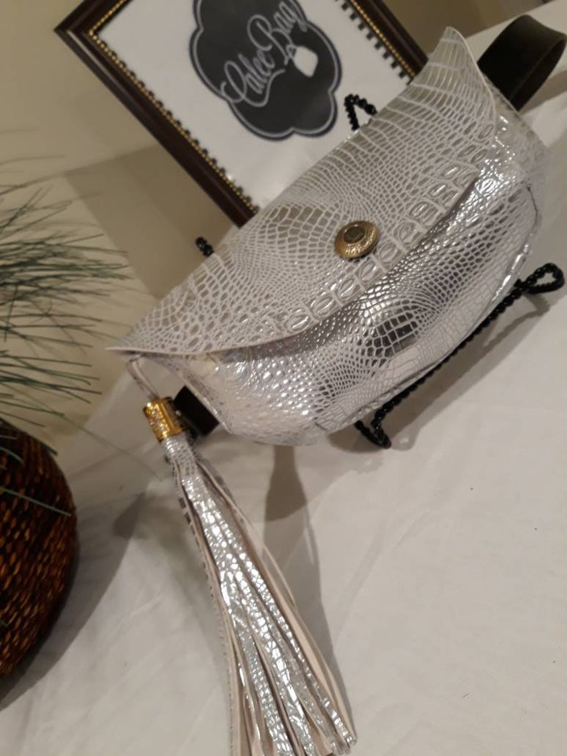 Silver Fanny Pack with Snap Closure