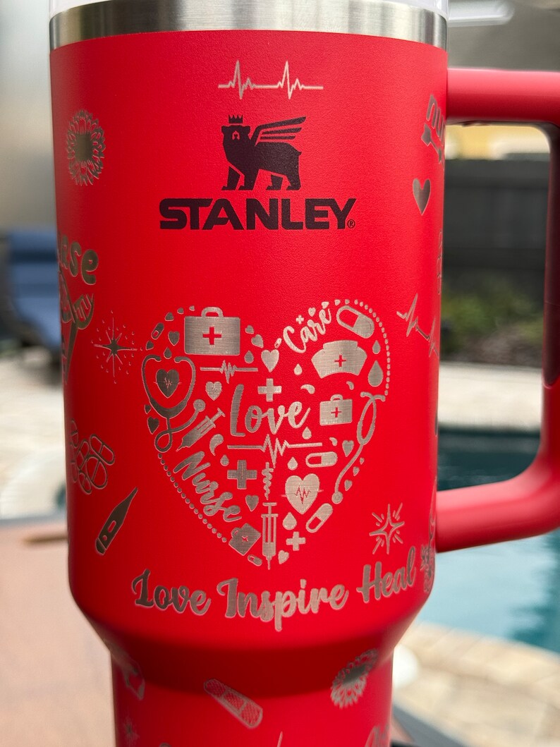 40oz NURSING Engraved Copper Tumbler Stainless Inside, Screwin Lid