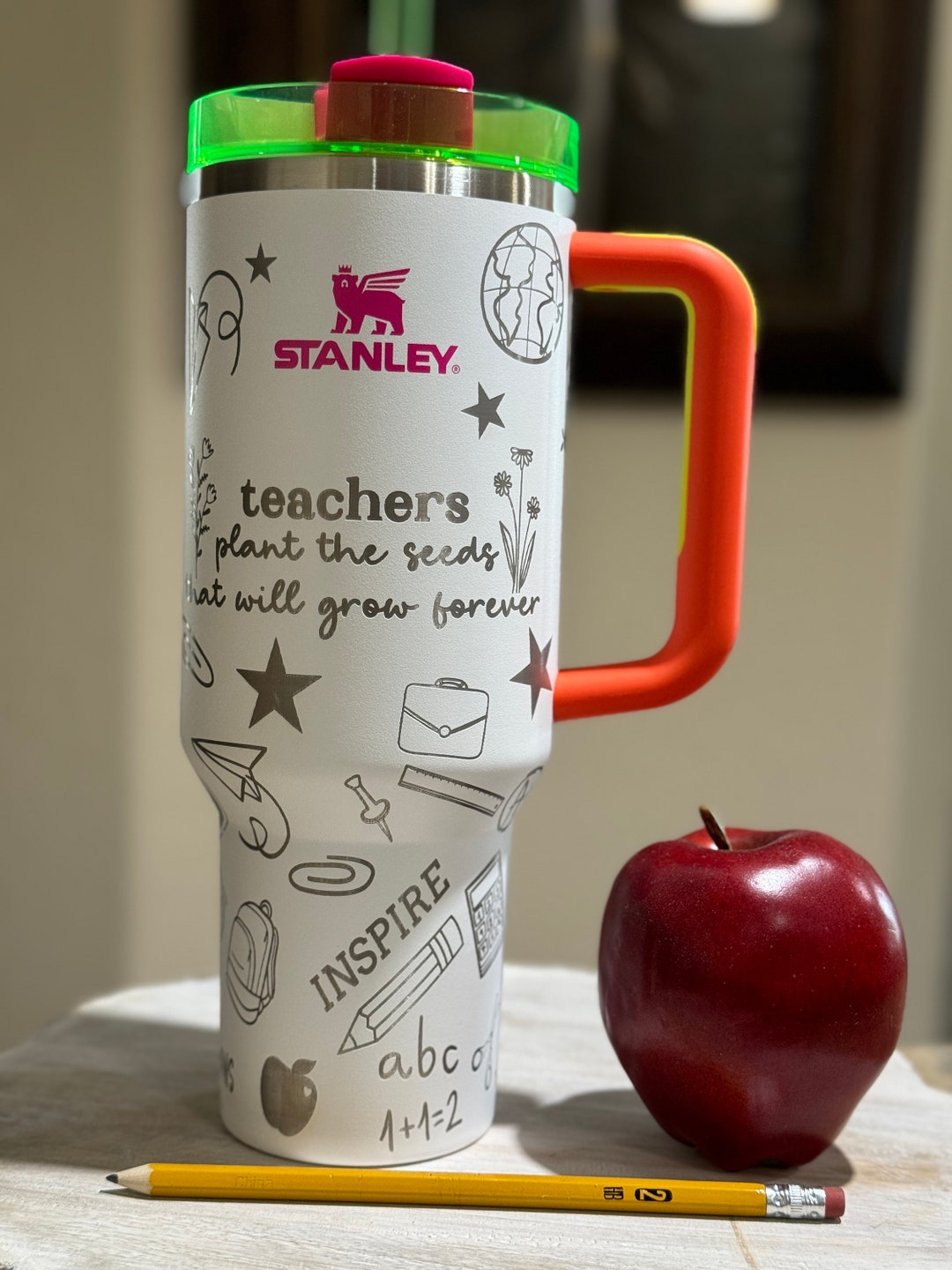 Teacher Appreciation 40oz Laser Engraved Tumbler - Stainless Steele ...