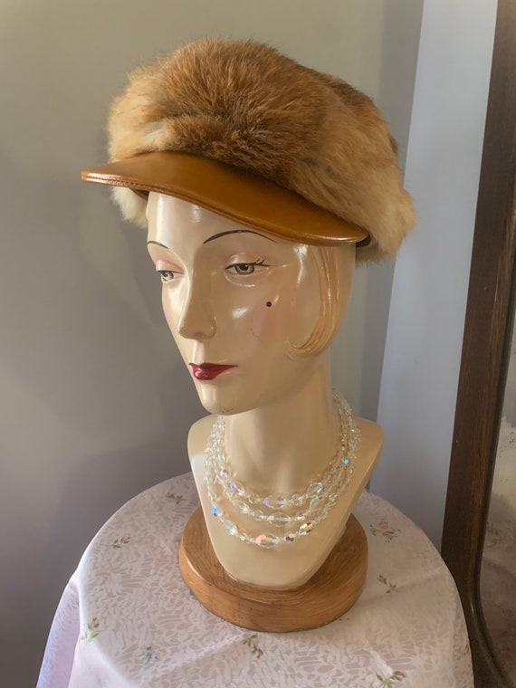 1970s Fox Fur Hat, 60s Fox Fur Hat, Fur News Boy … - image 8