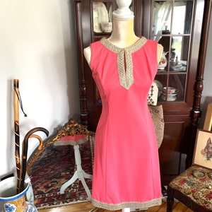 60s Hot Pink Dress, Boho 60s Dress, Size Small Dress, Yumberry Pink Dress, Gogo Dress, Retro Summer Dress, Sleeveless Dress, Pink Dress