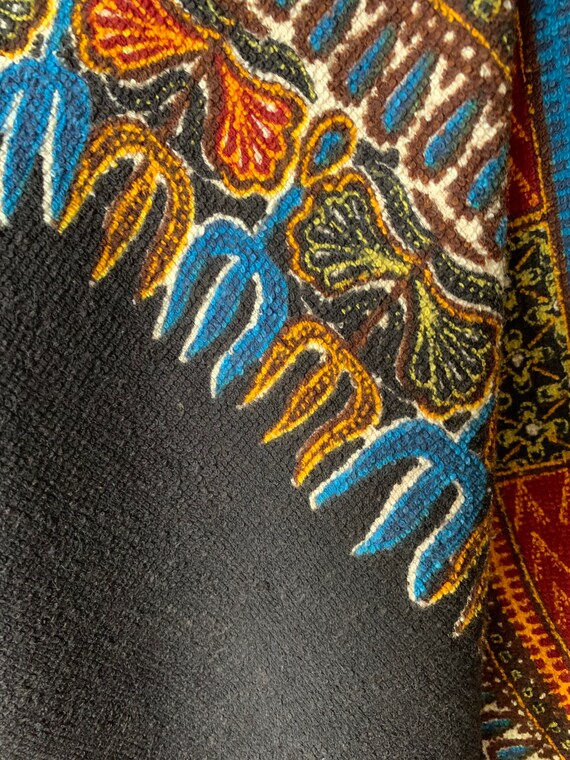70s Boho Poncho, Colorful Pattern Finely Woven Po… - image 4