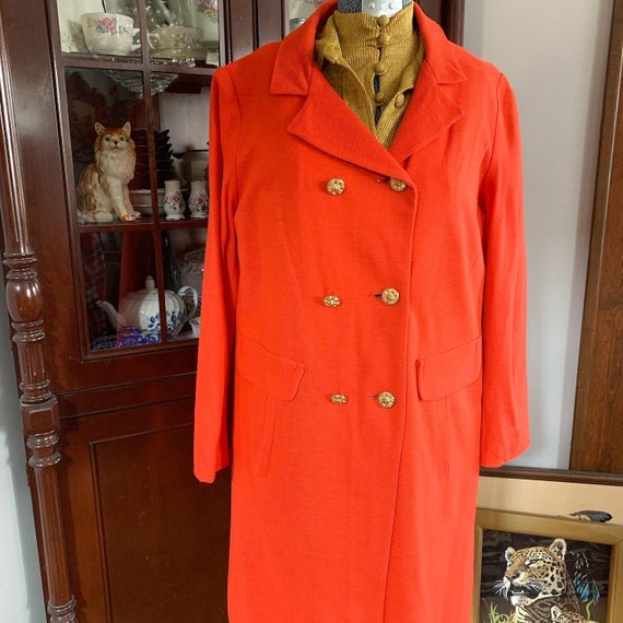 60s Coral Knit Jacket, Vintage Orange Red Jacket,… - image 7
