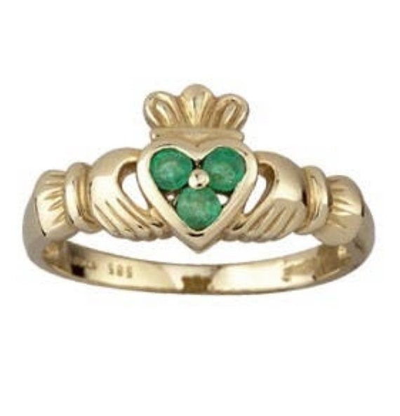 Vintage 14k Claddagh Ring, Yellow Gold Claddagh R… - image 2