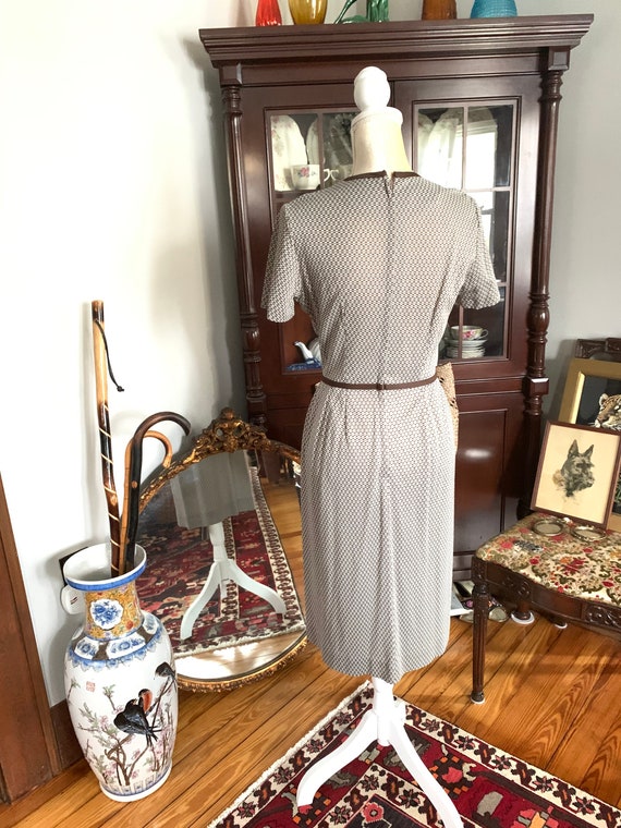 50s Brown Wiggle Dress, 60s Pencil Dress, Vintage… - image 8