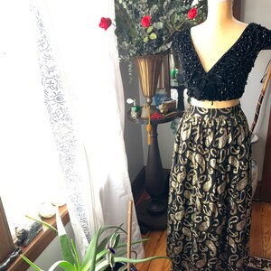 Vintage Metallic Skirt, Vintage Long High Waist Skirt, Long Formal Skirt, Gold Skirt, Shimmer Skirt, Size Small Skirt, Silver Metallic image 7