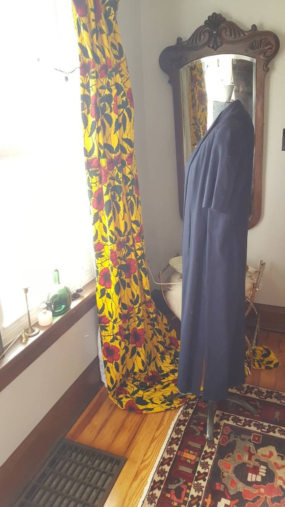 40s Vintage Yellow Navy Blue Dress Set, 50s Linen… - image 7