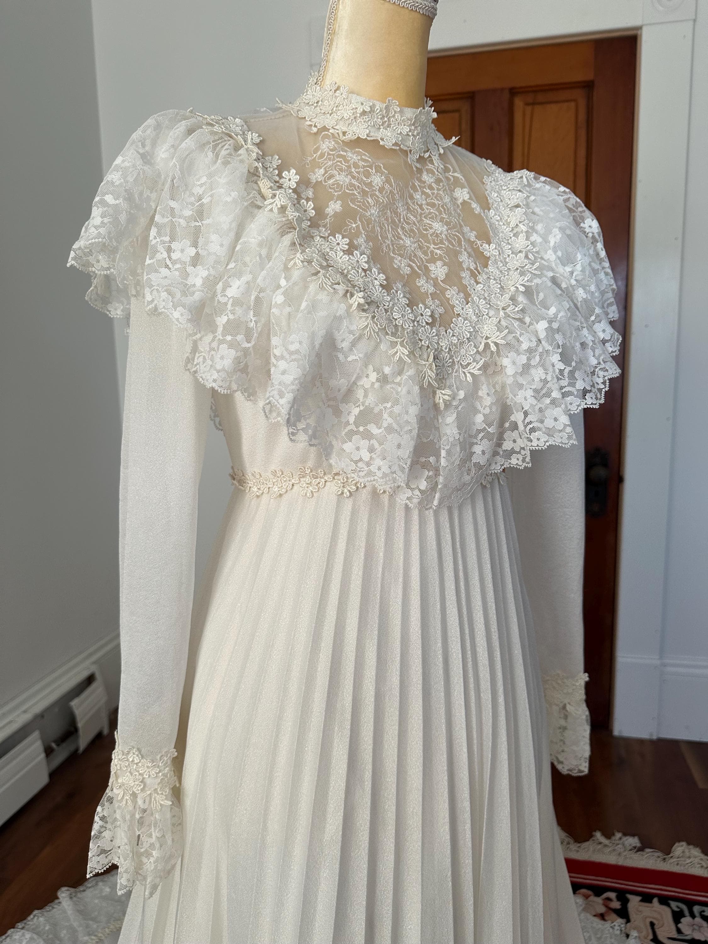 Vintage Prairie Wedding Dress, 1970s Wedding Dress, Cottagecore Wedding Vintage Prairie Wedding Dress, 1970s Wedding Dress, Cottagecore Wedding