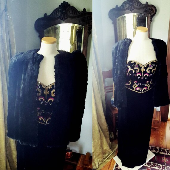 1930s 40s Rabbit Fur Cape, 30s Vintage Coney Fur C