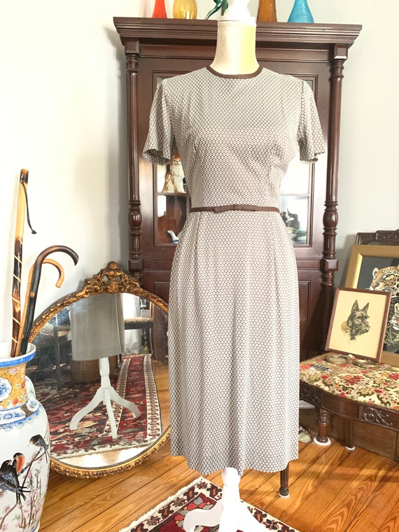 50s Brown Wiggle Dress, 60s Pencil Dress, Vintage… - image 2