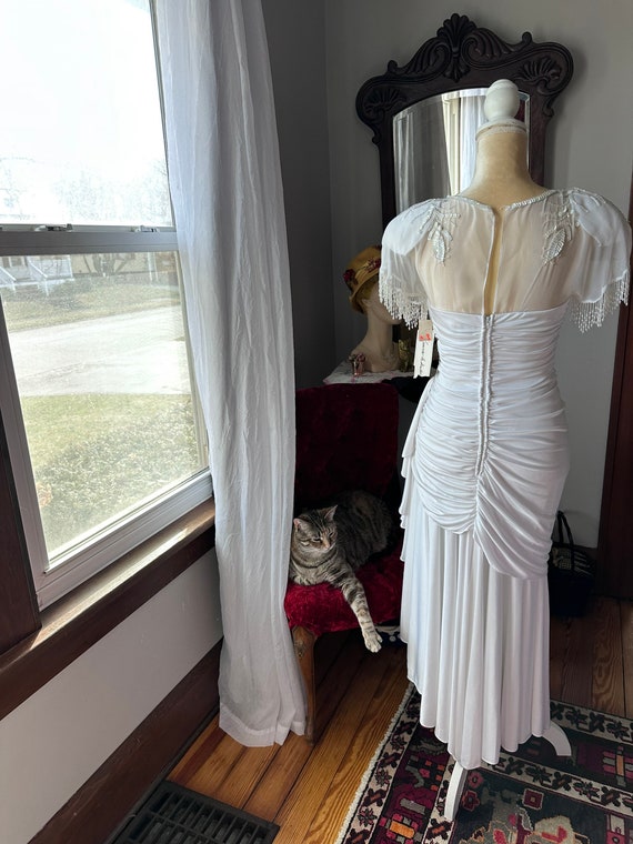 1990s White Wedding Dress, 90s Does 20s White Dre… - image 4