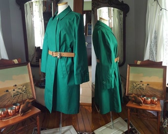 Vintage Green Rain Coat Jacket, Vintage Green London Fog Spring Jacket, Retro Green Light Jacket, Vintage Size Medium Jacket