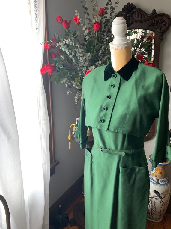 40s Green Dress, R&K Original Dress, Vintage Gree… - image 10