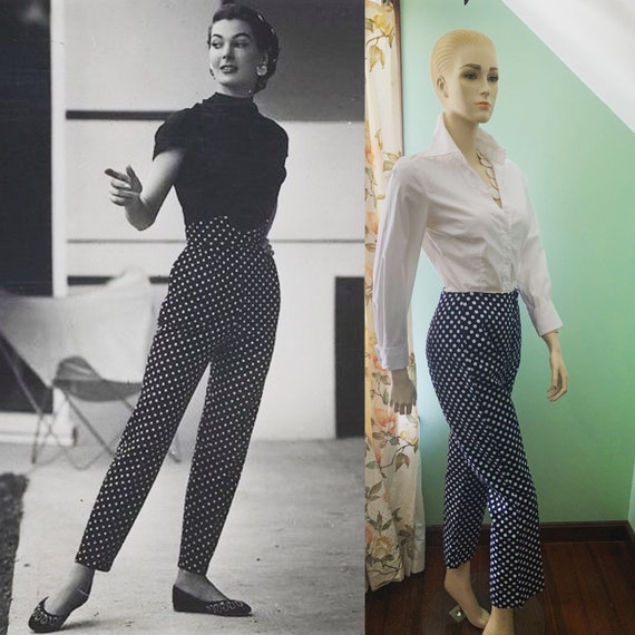 Vintage 50s 60s Cigarette Pants, Vintage Spring P… - image 1