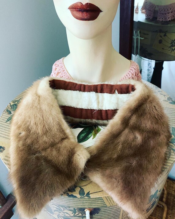 Vintage Blonde Mink Fur Collar, Vintage Fur Colla… - image 2